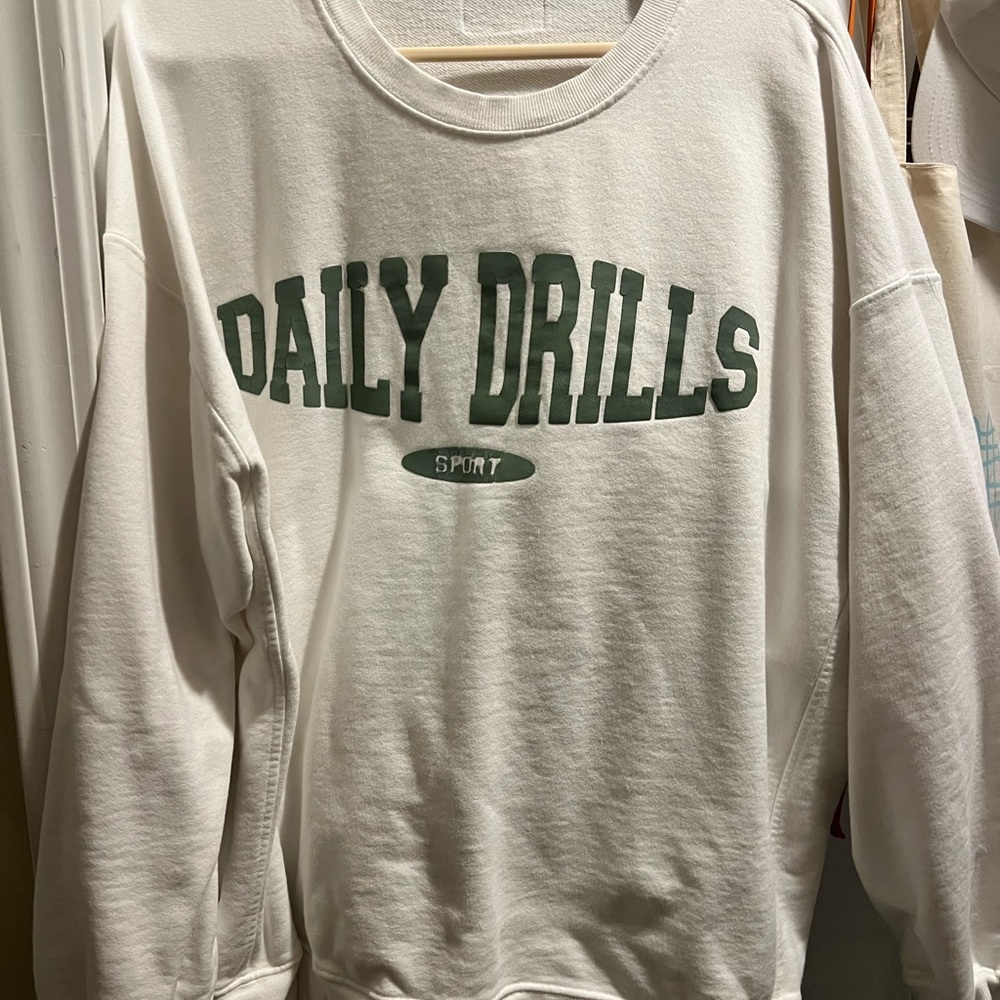 White Daily Drills Sport crew